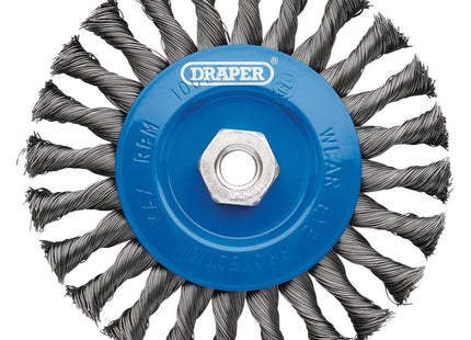 Draper Steel Twist-Knot Flat Wire Wheel Brush, 150mm, M14 Draper - Town Tools