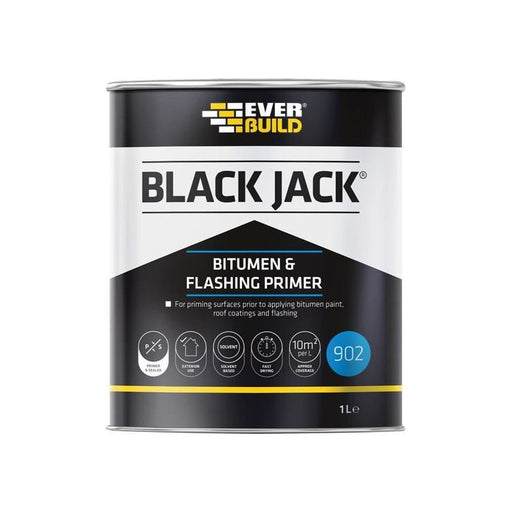 Everbuild Sika Black Jack® 902 Bitumen & Flashing Primer 1 litre Everbuild Sika - RockBottom Northamptin