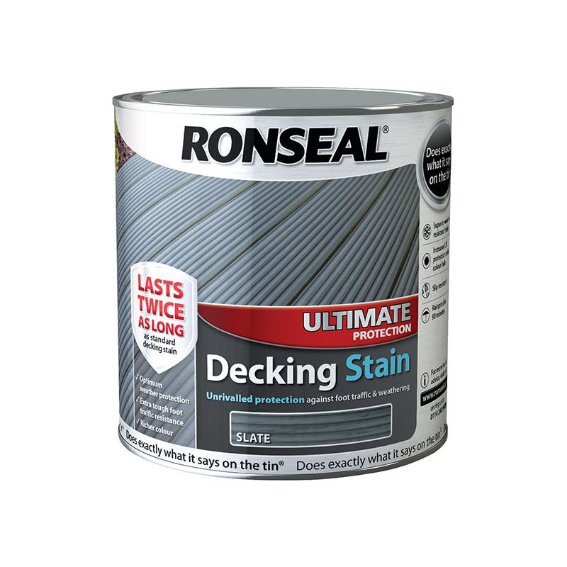 Ronseal Ultimate Protection Decking Stain Slate 2.5 litre Ronseal - RockBottom Nothampton