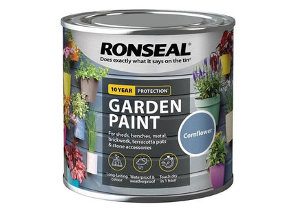 Ronseal Garden Paint Cornflower 250ml Ronseal - RockBottom Nothampton