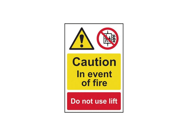 Scan Caution Event of Fire Do Not Use Lift - PVC Sign 200 x 300mm Scan - RockBottom Nothampton