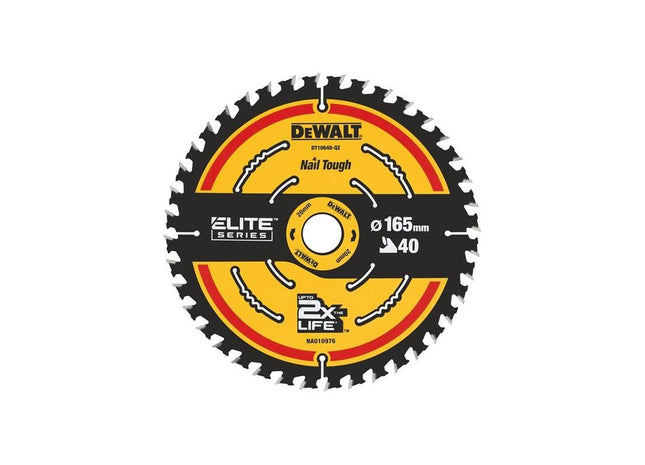 Dewalt Power Tools ELITE™ Series Framing Circular Saw Blade 165 x 20mm x 40T DeWALT Power Tools - RockBottom Northampton