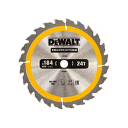 Dewalt Power Tools Portable Construction Circular Saw Blade 184 x 16mm x 24T DeWALT Power Tools - RockBottom Northampton