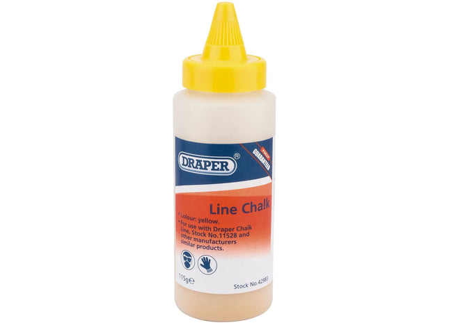 Draper Plastic Bottle of Yellow Chalk for Chalk Line, 115g 42983 Draper - Town Tools 