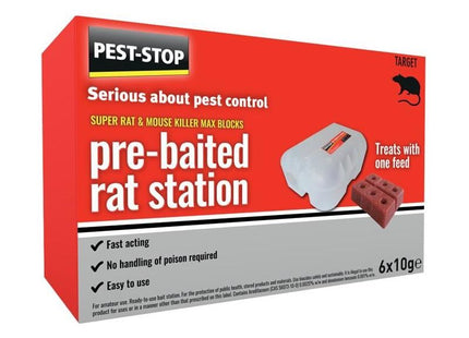 Pest-Stop (Pelsis Group) Super Rat & Mouse Killer Wax Block Pre-Baited Station Pest-Stop (Pelsis Group) - RockBottom Nothampton