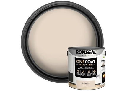 Ronseal One Coat Everywhere Interior Paint Oatmeal Matt 2.5 litre Ronseal - RockBottom Nothampton
