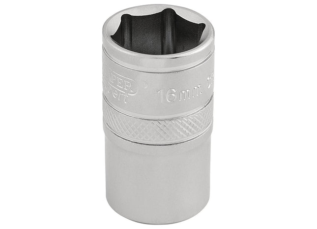 Draper 6 Point Metric Socket, 1/2" Sq. Dr., 16mm 16606 Draper - Town Tools 