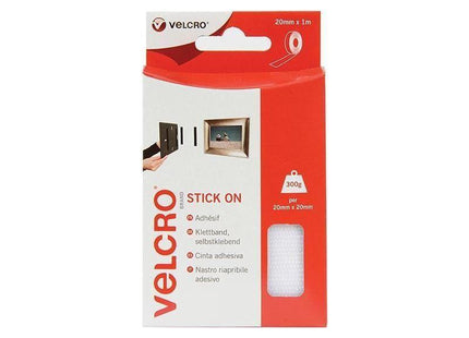 Velcro® Brand VELCRO® Brand Stick On Tape 20mm x 1m White VELCRO® Brand - RockBottom Northampton