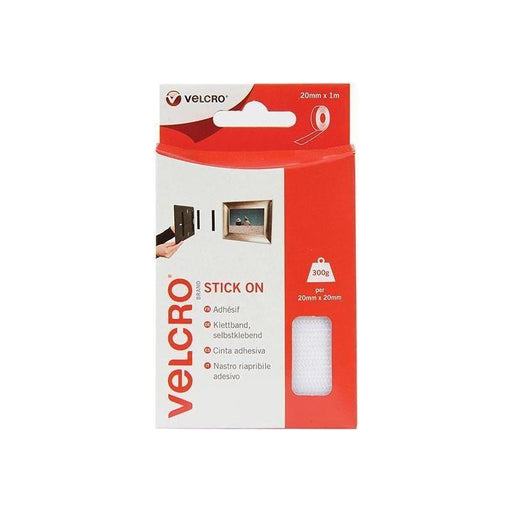 Velcro® Brand VELCRO® Brand Stick On Tape 20mm x 1m White VELCRO® Brand - RockBottom Northampton