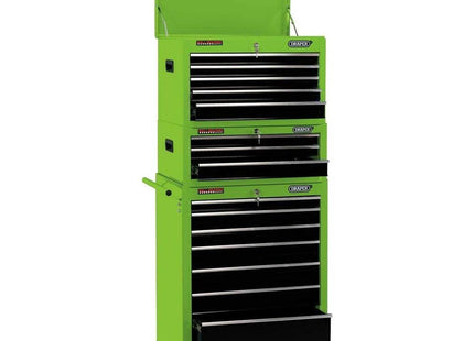 Draper Combination Roller Cabinet and Tool Chest, 15 Drawer, 26", Green 04596 Draper - Town Tools 