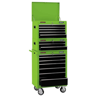 Draper Combination Roller Cabinet and Tool Chest, 15 Drawer, 26", Green 04596 Draper - Town Tools 