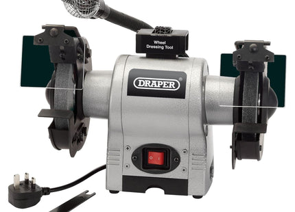 Draper Bench Grinder With Worklight, 150mm, 370W 05095 Draper - Town Tools 