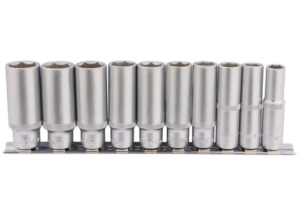 Draper Deep Socket Set on Metal Rail, 3/8" Sq. Dr. (10 Piece) Draper - Town Tools