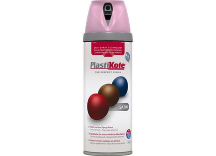 Plastikote Twist & Spray Satin Cameo Pink 400ml PlastiKote - RockBottom Nothampton