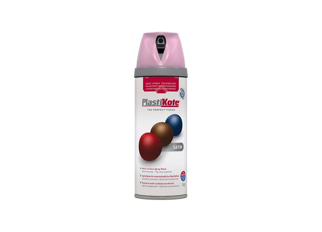 Plastikote Twist & Spray Satin Cameo Pink 400ml PlastiKote - RockBottom Nothampton