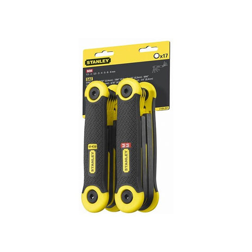 Stanley® Hand Tools Metric & Imperial Folding Hexagon Key Set, 17 Piece STANLEY® Hand Tools - RockBottom Nothampton