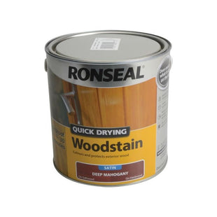 Ronseal Quick Drying Woodstain Satin Deep Mahogany 2.5 litre Ronseal - RockBottom Nothampton