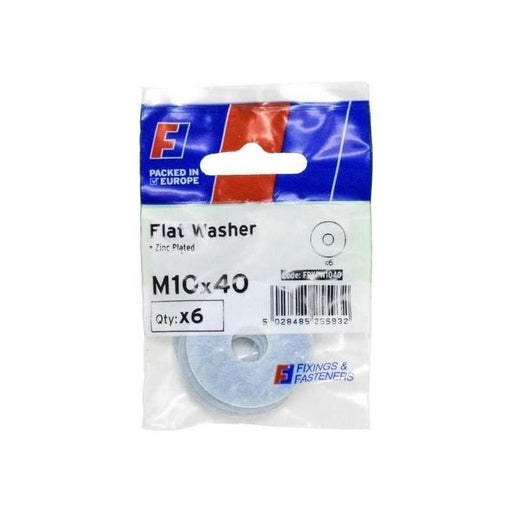 Forgefix Flat Washers ZP M10 x 40mm ForgePack 6 ForgeFix - RockBottom Northampton