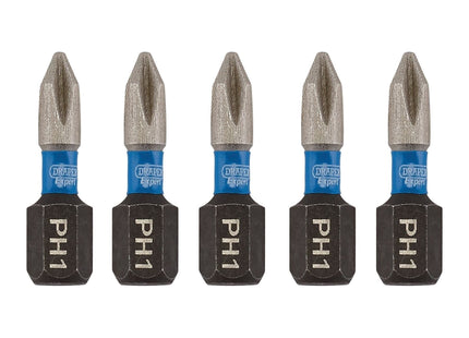 Draper Expert Cross Slot/PH Type Impact Screwdriver Bits, No.1 x 25mm, 1/4" Hex Draper - Town Tools 