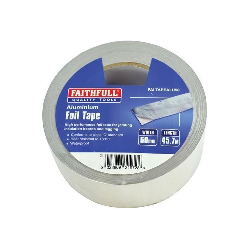 Faithfull Aluminium Foil Tape 50mm x 45.7m Faithfull - RockBottom Northampton