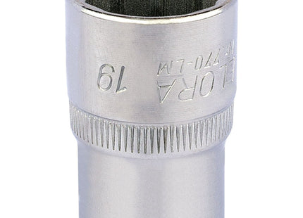 Draper Elora Bi-Hexagon Socket, 1/2" Sq. Dr., 19mm 24640 Draper - Town Tools 