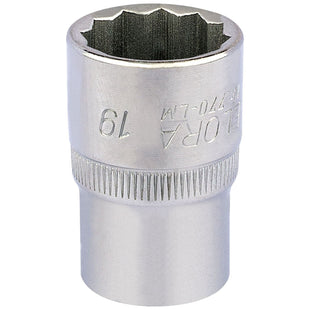 Draper Elora Bi-Hexagon Socket, 1/2" Sq. Dr., 19mm 24640 Draper - Town Tools 