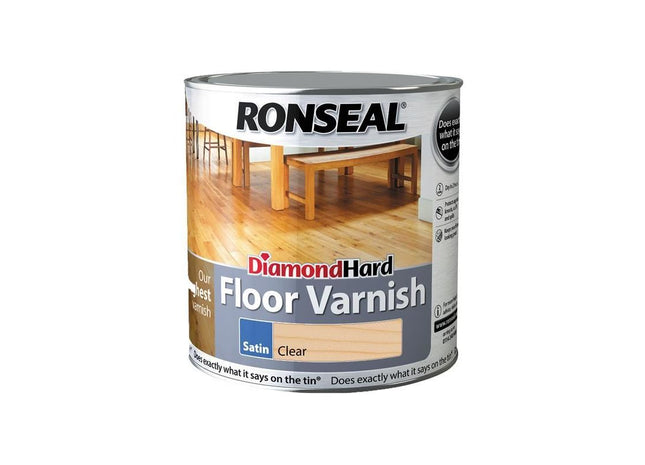Ronseal Diamond Hard Floor Varnish Satin 2.5 litre Ronseal - RockBottom Nothampton
