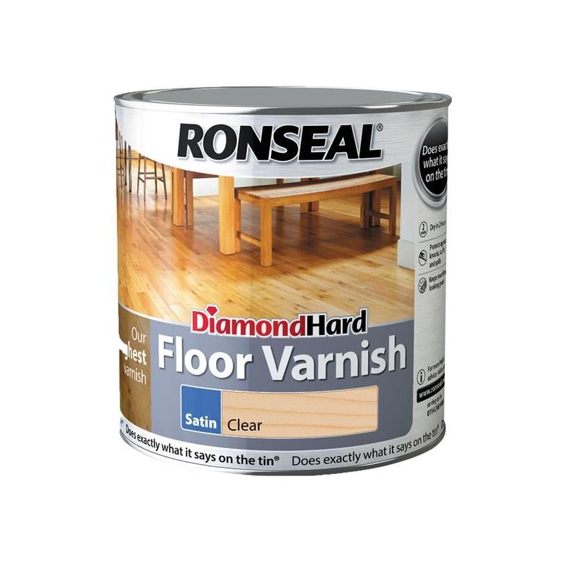 Ronseal Diamond Hard Floor Varnish Satin 2.5 litre Ronseal - RockBottom Nothampton