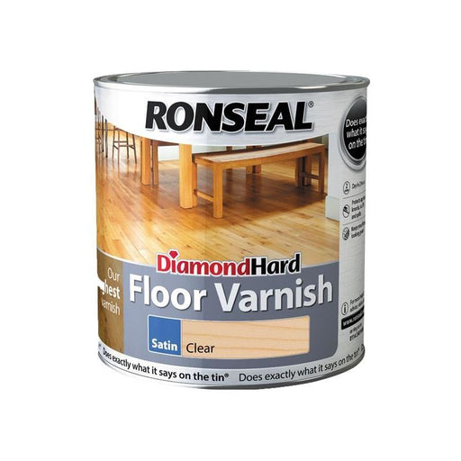 Ronseal Diamond Hard Floor Varnish Satin 2.5 litre Ronseal - RockBottom Nothampton
