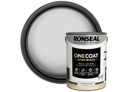 Ronseal One Coat Everywhere Interior Smooth Stone Matt 5 litre Ronseal - RockBottom Nothampton