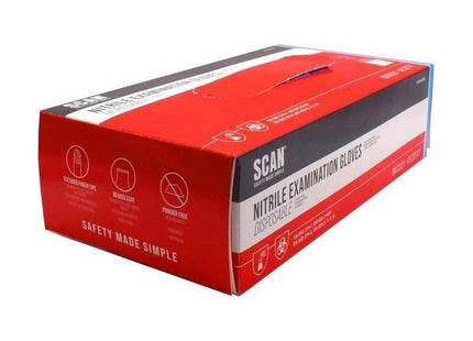 Scan Blue Nitrile Disposable Gloves Medium (Box of 100) Scan - RockBottom Nothampton