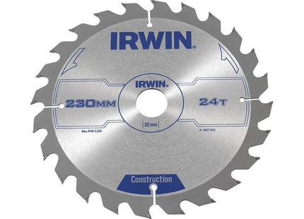 Irwin® Construction Circular Saw Blade 230 x 30mm x 24T ATB IRWIN® - RockBottom Northampton