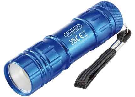 Draper COB LED Aluminium Hand Torch, 3W, 85 Lumens, 3 x AAA Batteries Supplied Draper - Town Tools