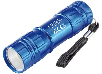 Draper COB LED Aluminium Hand Torch, 3W, 85 Lumens, 3 x AAA Batteries Supplied Draper - Town Tools
