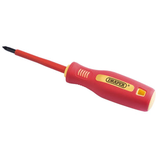 Draper Fully Insulated Soft Grip Cross Slot Screwdriver, No.1 x 80mm (Sold Loose Draper - Town Tools 