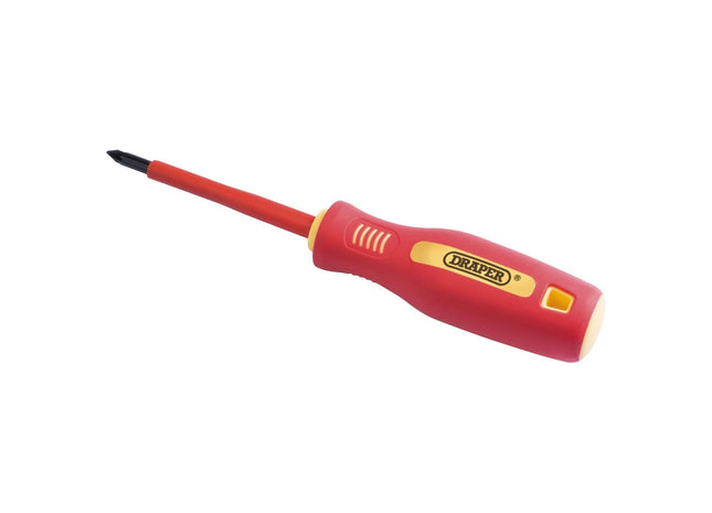 Draper Fully Insulated Soft Grip Cross Slot Screwdriver, No.1 x 80mm (Sold Loose Draper - Town Tools 