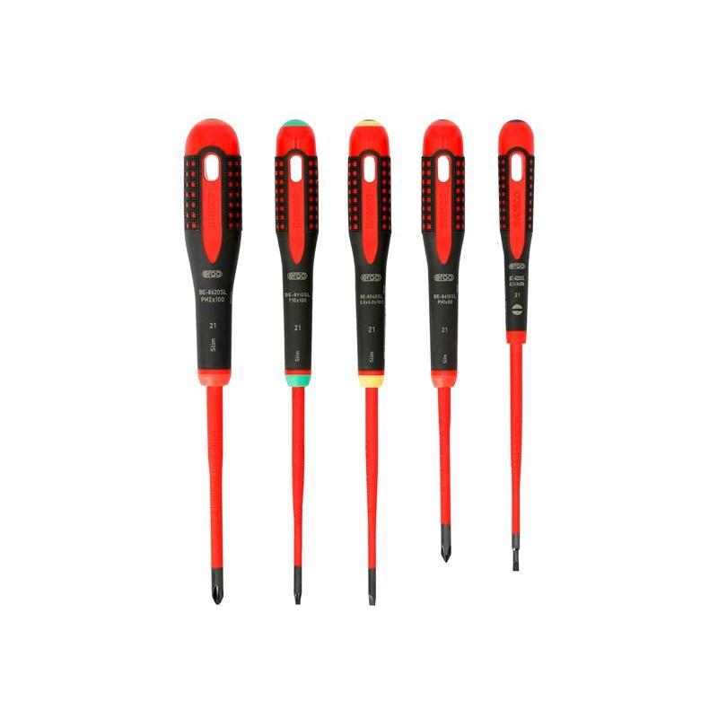 Bahco BE-9871SL ERGO™ Slim VDE Insulated Screwdriver Set, 5 Piece Bahco - RockBottom Northampton
