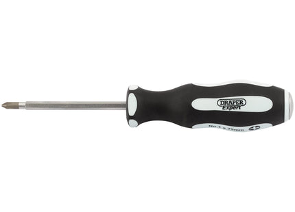 Draper 'Pound Thru' Cross Slot Soft Grip Screwdriver, No.1 x 75mm 35210 Draper - Town Tools 