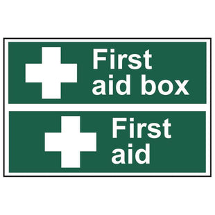 Scan First Aid Box / First Aid - PVC Signs 300 x 100mm Scan - RockBottom Nothampton