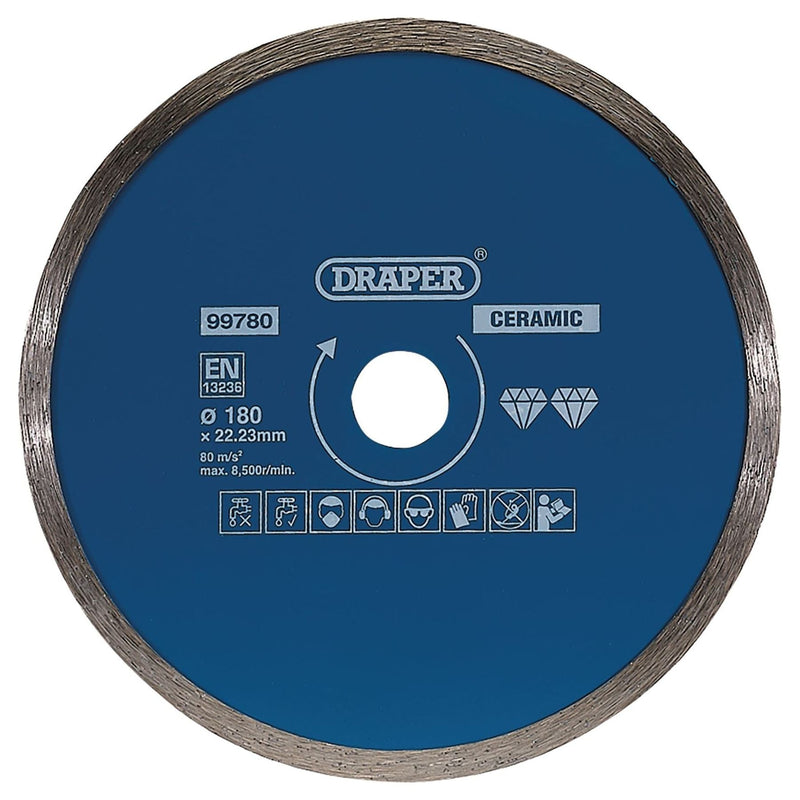 Draper Continuous Diamond Blade, 180mm 99780 Draper - Town Tools 