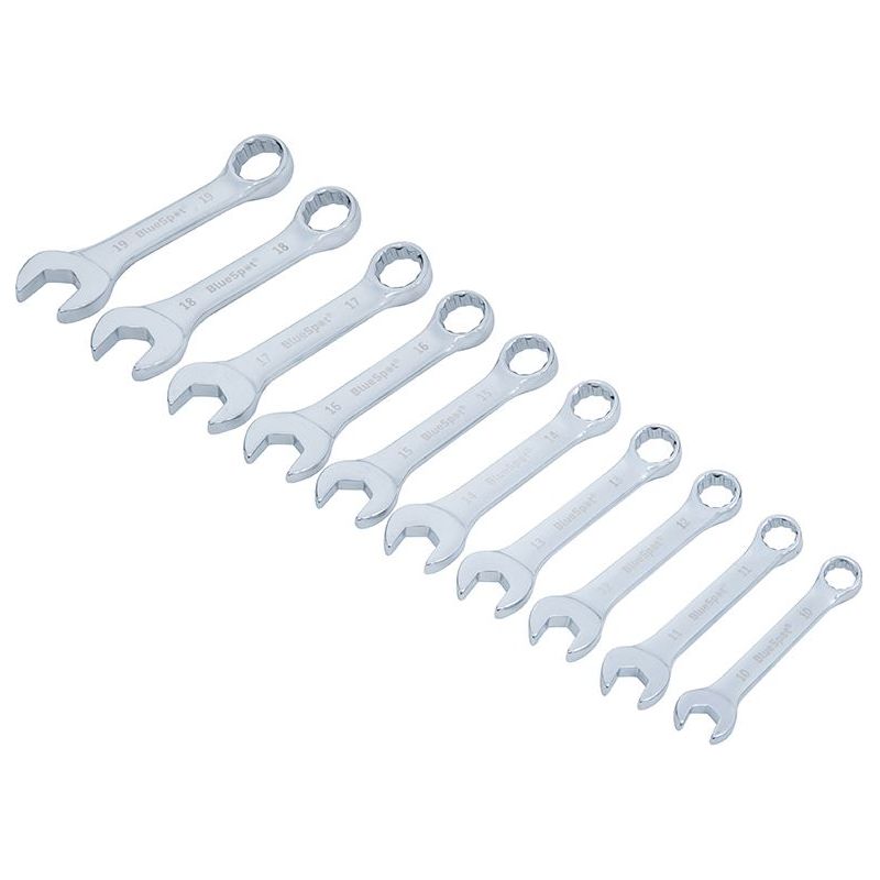 Bluespot Tools Stubby Combination Spanner Set, 10 Piece BlueSpot Tools - RockBottom Northampton