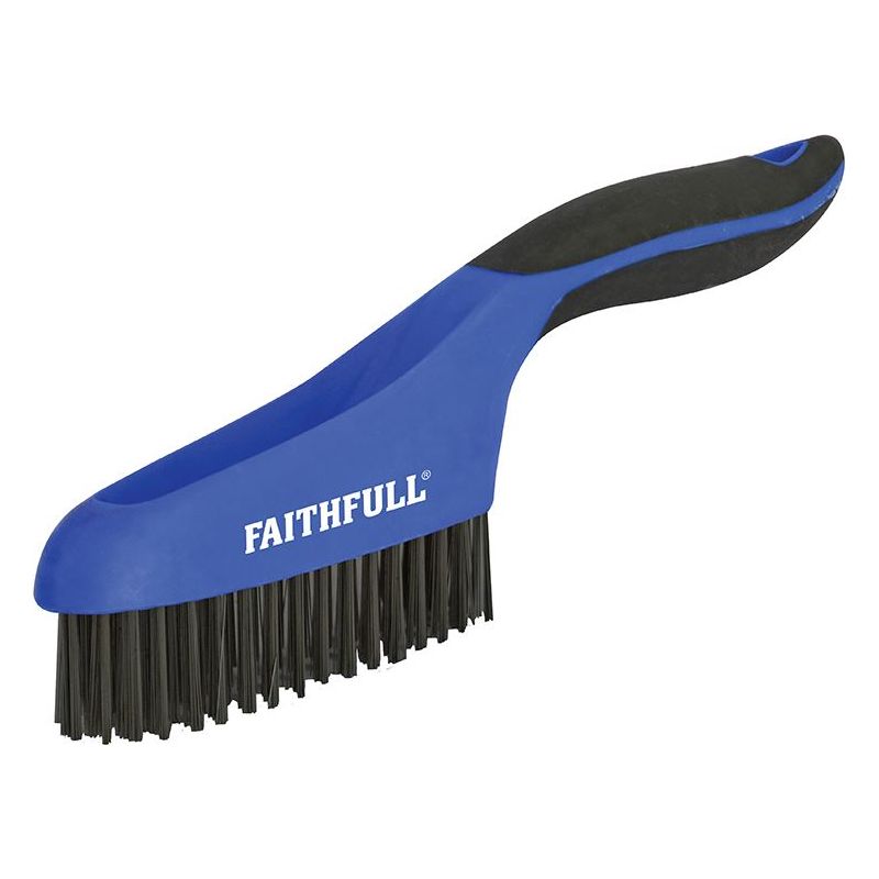 Faithfull Scratch Brush Soft Grip 4 x 16 Row Steel Faithfull - RockBottom Northampton