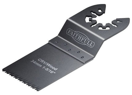 Faithfull Multi-Function Tool CrV Flush Cut Wood Blade Ground Side Set 34mm (Box 100) Faithfull - RockBottom Northampton