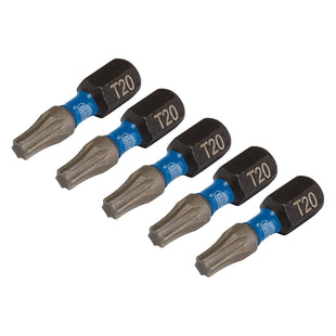 Draper Expert TX-STAR Impact Screwdriver Bits, T20 x 25mm, 1/4" Hex (Pack of 5) Draper - Town Tools 