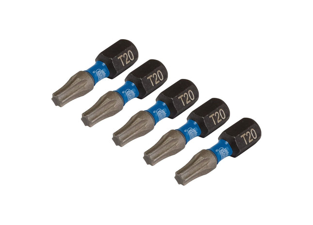 Draper Expert TX-STAR Impact Screwdriver Bits, T20 x 25mm, 1/4" Hex (Pack of 5) Draper - Town Tools 