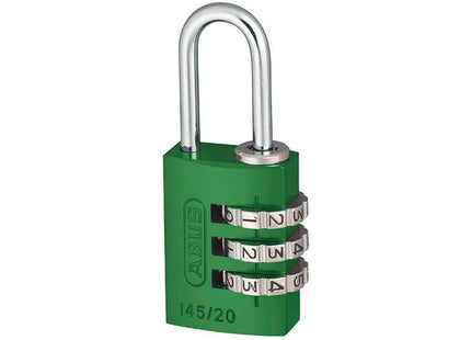 Abus Mechanical 145/20 20mm Aluminium Combination Padlock Green 46571 ABUS Mechanical - RockBottom Northampton 