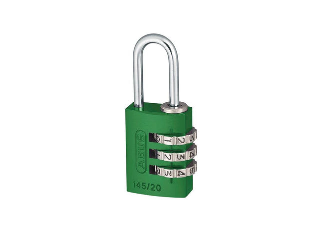 Abus Mechanical 145/20 20mm Aluminium Combination Padlock Green 46571 ABUS Mechanical - RockBottom Northampton 
