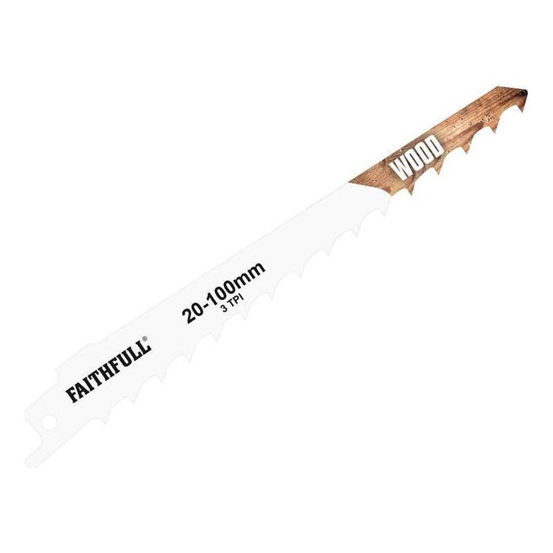 Faithfull S617K Sabre Saw Blade Wood 150mm 3 TPI (Pack of 5) Faithfull - RockBottom Northampton