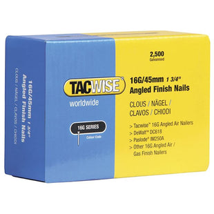 Tacwise 16G Angled Finish Nails 50mm for DC618K (Pack 2500) Tacwise - RockBottom Northampton