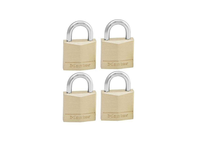 Master Lock Solid Brass 30mm Padlock 4-Pin - Keyed Alike x 4 Master Lock - RockBottom Northampton